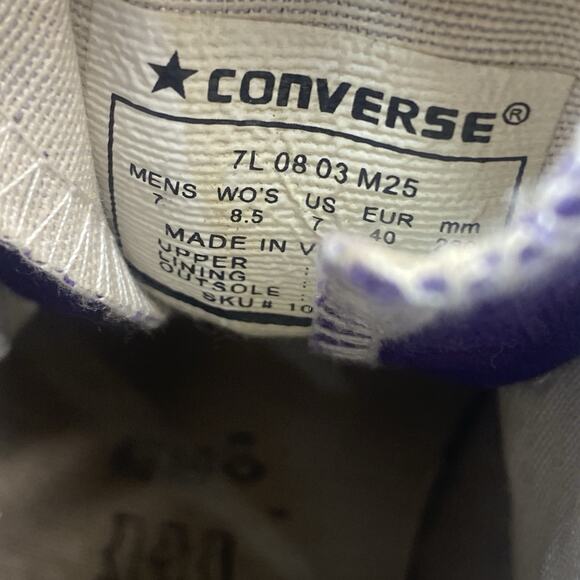 Converse Chuck Taylor All Star Womens Purple Glitter Studded Size 8.5 Shoes - Picture 9 of 10